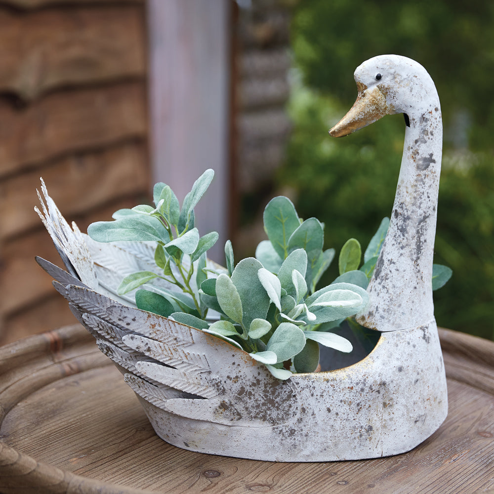 Rustic Cottage Swan Vessel - Bombay Mercantile