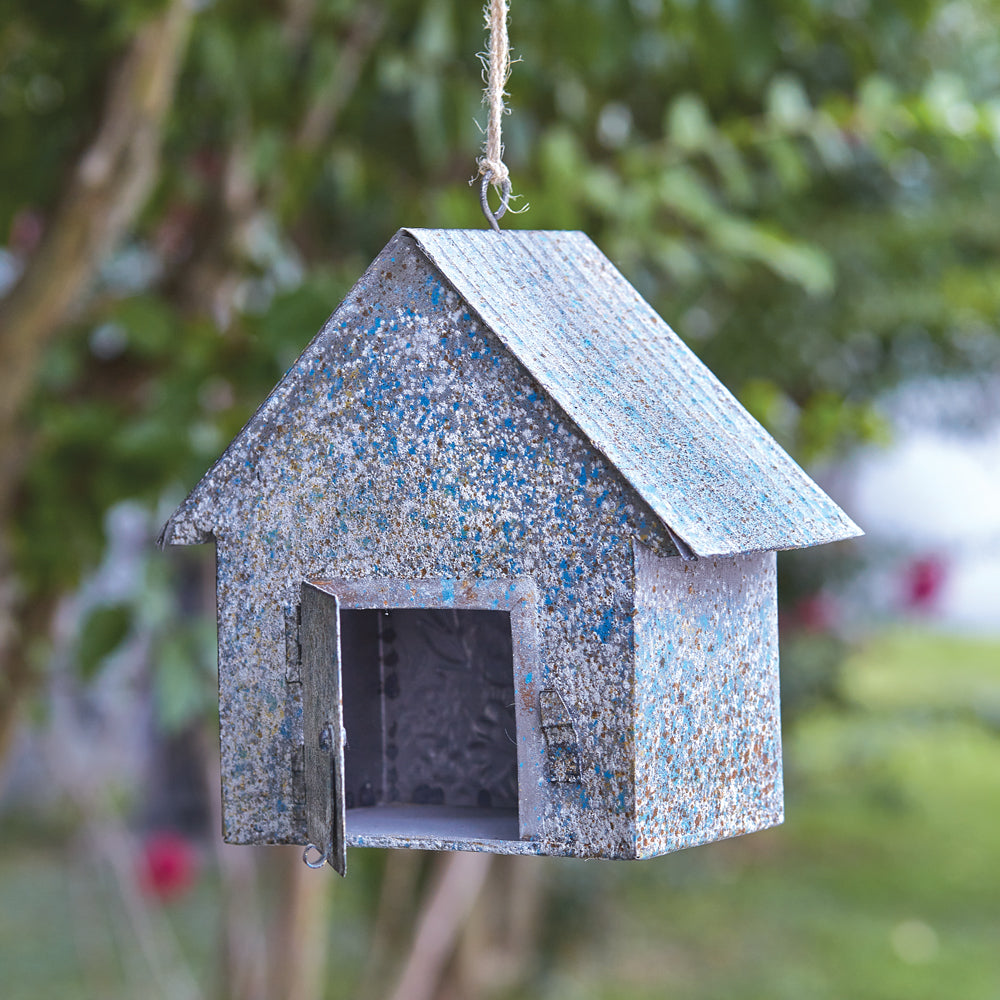 Farmhouse Denim Heart Birdhouse - Bombay Mercantile