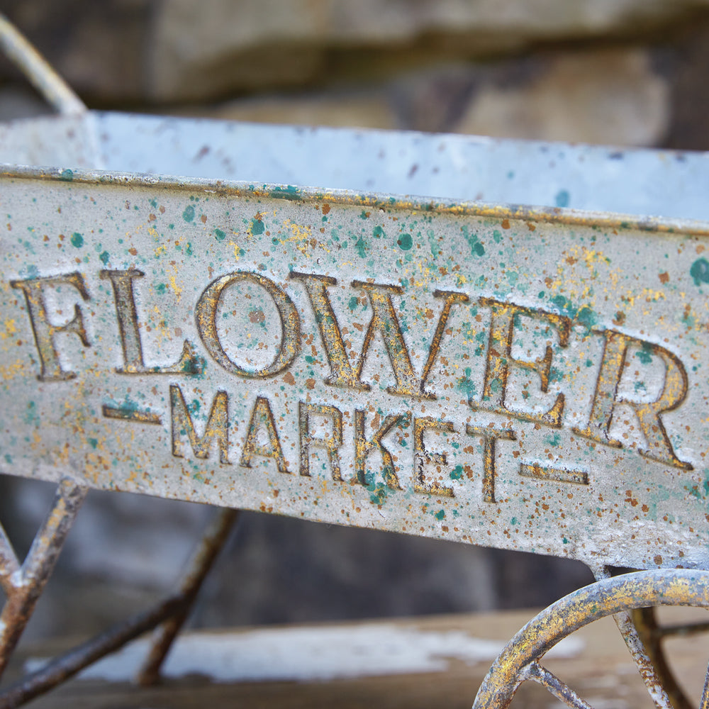 Farmhouse Denim Tabletop Wheelbarrow - Bombay Mercantile