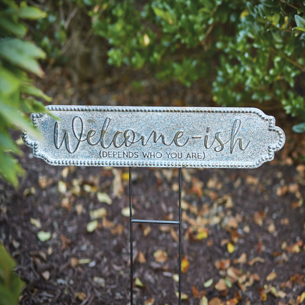Welcome-ish Garden Stake - Bombay Mercantile