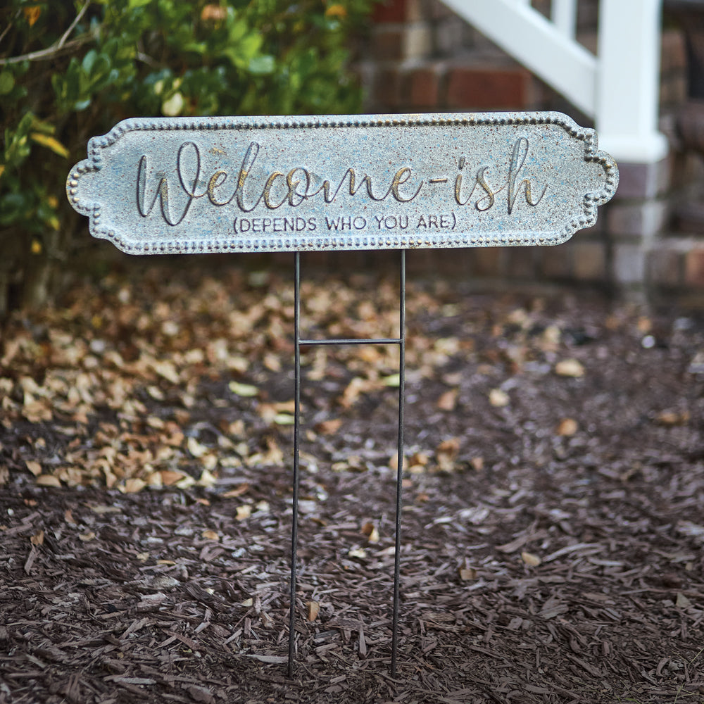 Welcome-ish Garden Stake - Bombay Mercantile