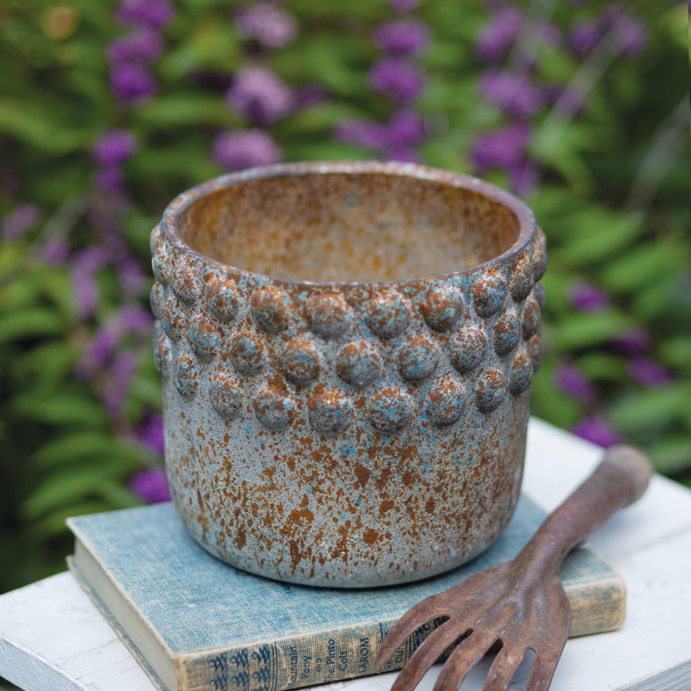 Farmhouse Denim Hobnail Pot - Bombay Mercantile