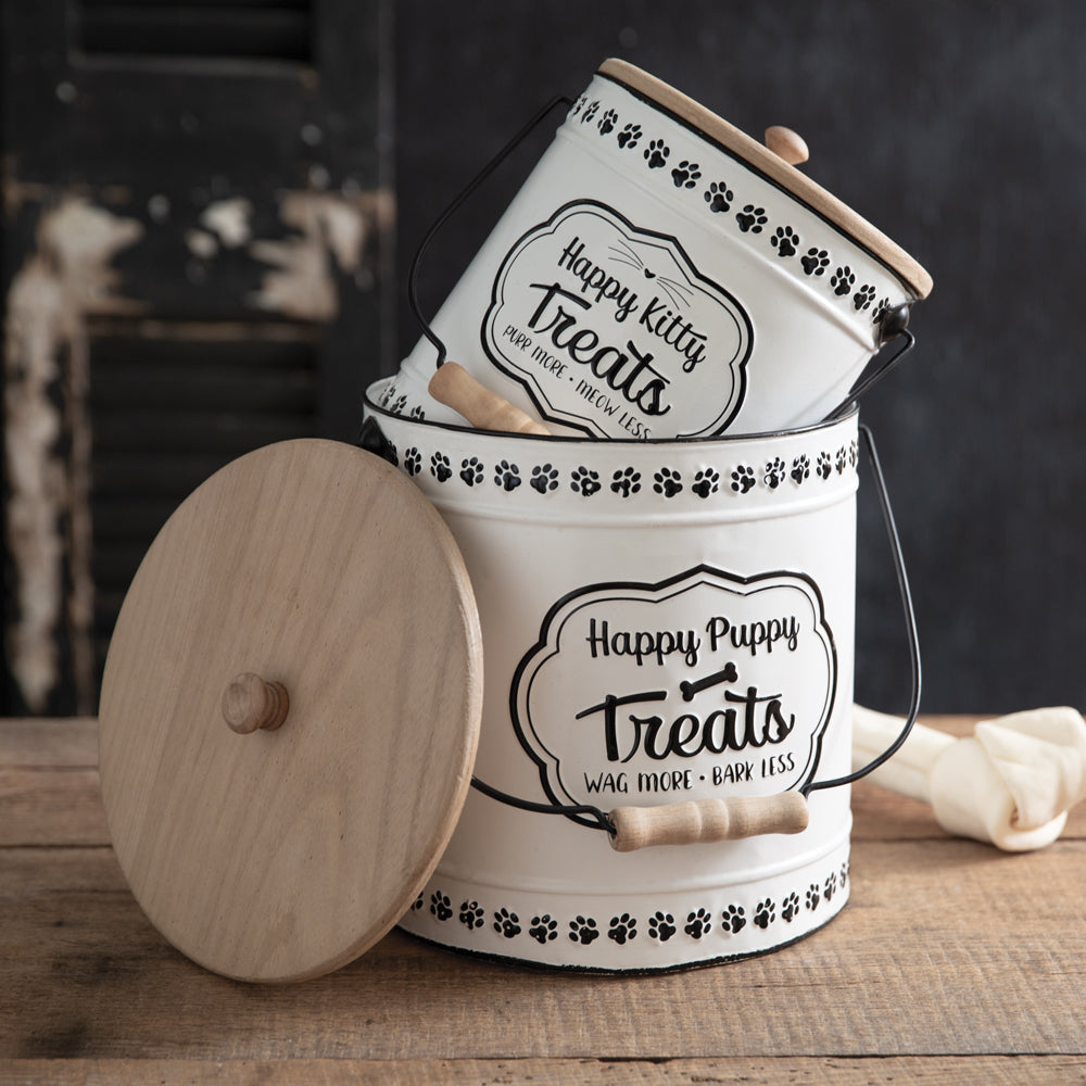 Set of Two Happy Pet Treat Canisters - Bombay Mercantile
