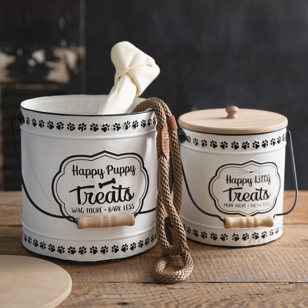 Set of Two Happy Pet Treat Canisters - Bombay Mercantile