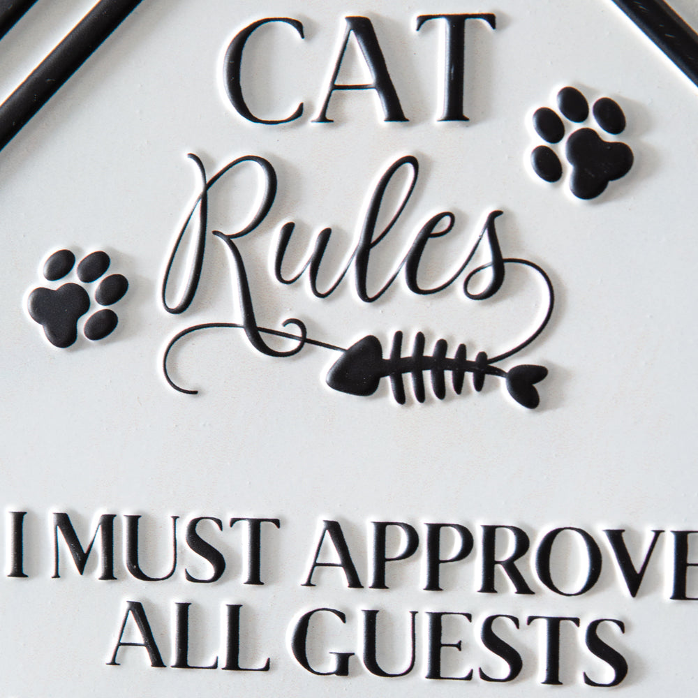 Cat Rules Wall Sign - Bombay Mercantile
