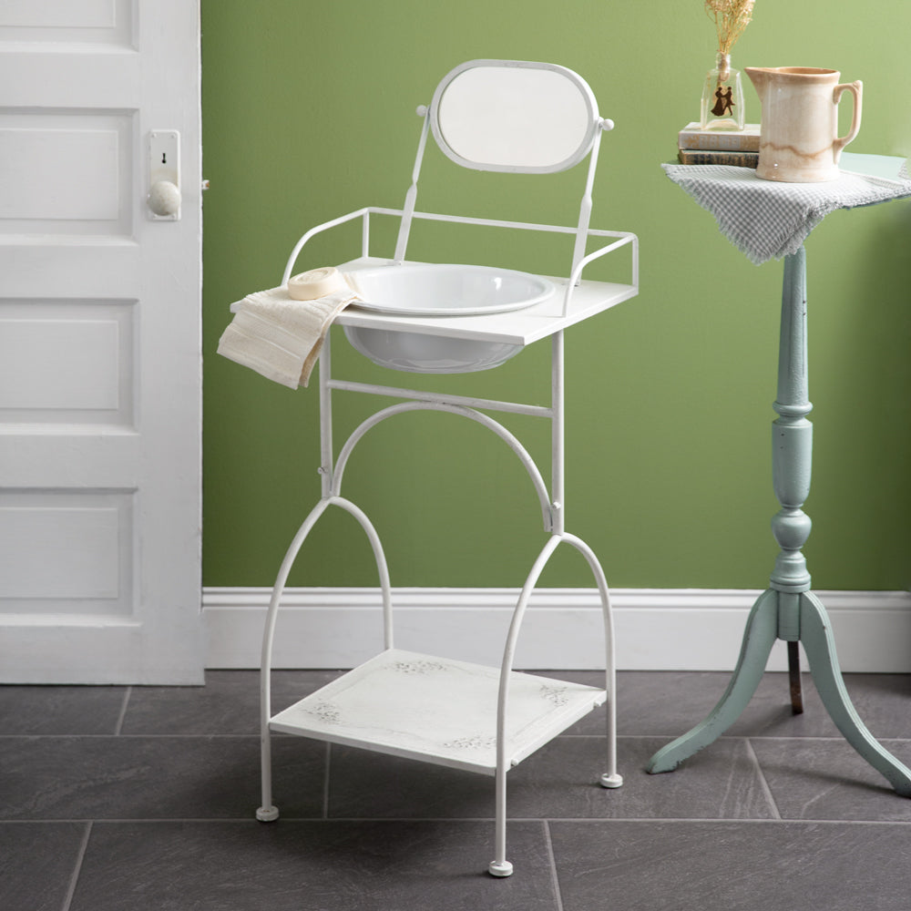Antiqued Washstand with Mirror - Bombay Mercantile