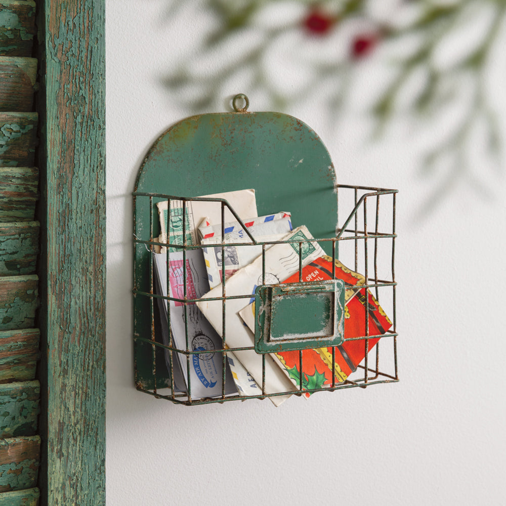 Rustic Green Letter Keeper - Bombay Mercantile