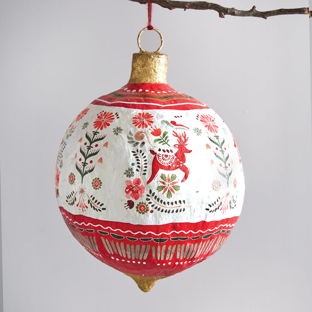 Oversized Scandinavian Paper Mache Ornament - Bombay Mercantile