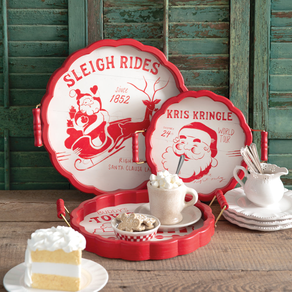 Set of Three Holiday Trays - Bombay Mercantile