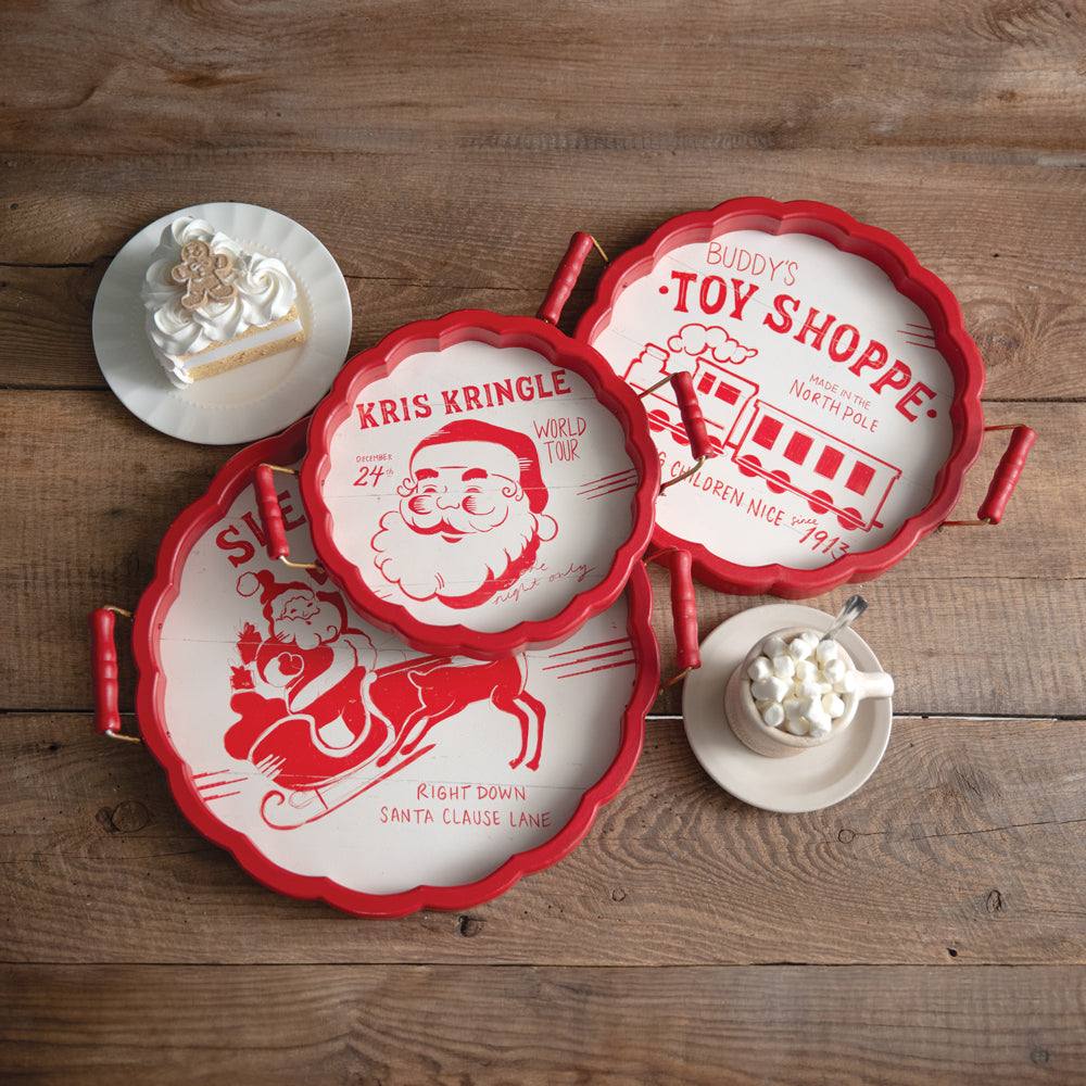 Set of Three Holiday Trays - Bombay Mercantile