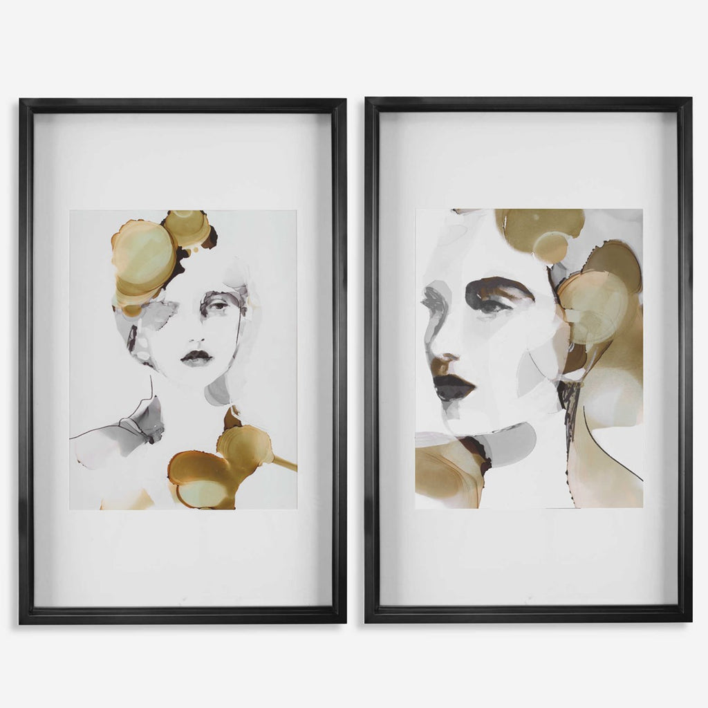 Organic Portrait Framed Prints, Set of 2 - Bombay Mercantile