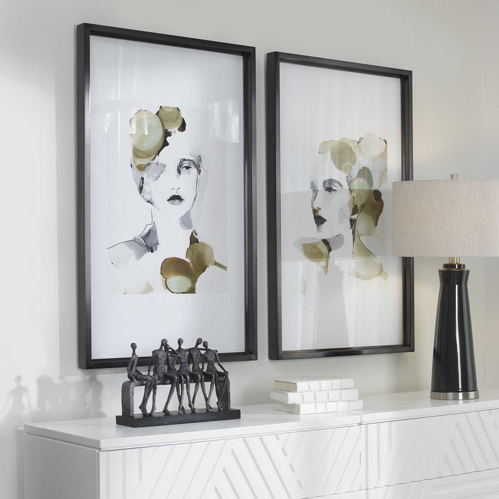 Organic Portrait Framed Prints, Set of 2 - Bombay Mercantile