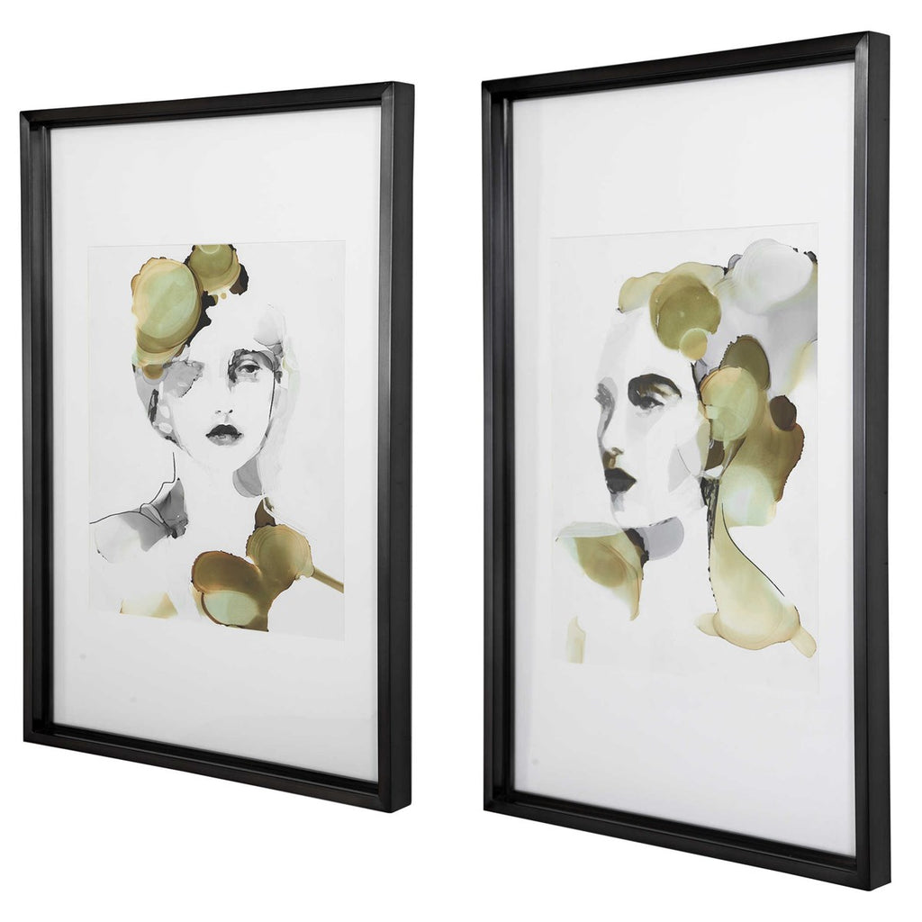 Organic Portrait Framed Prints, Set of 2 - Bombay Mercantile