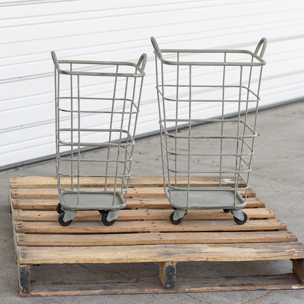 Set of Two Heavy Duty Rolling Storage Baskets - Bombay Mercantile
