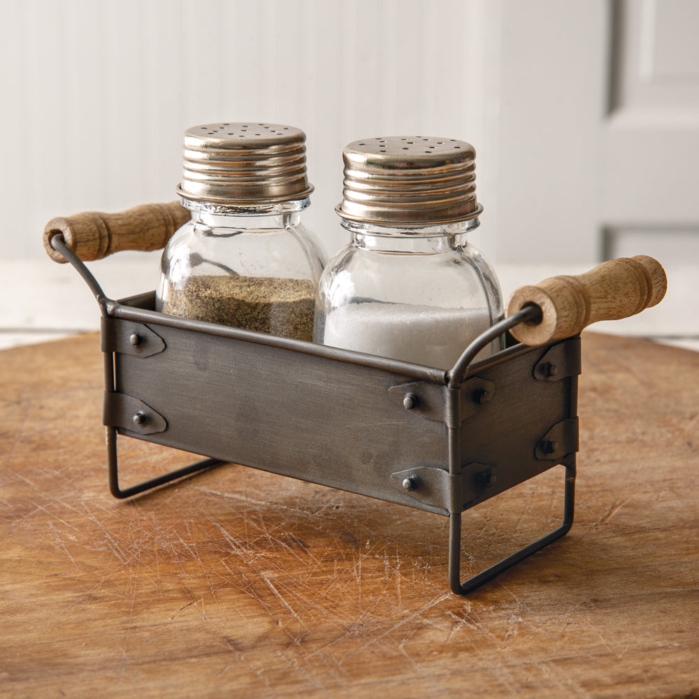 Metal Crate Salt and Pepper Caddy - Bombay Mercantile