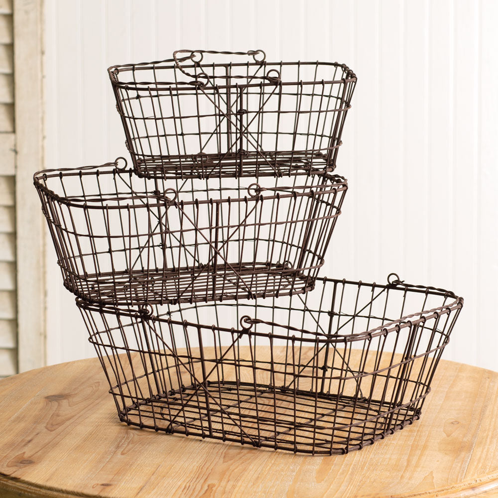 Set of 3 Matilda Wire Baskets - Bombay Mercantile