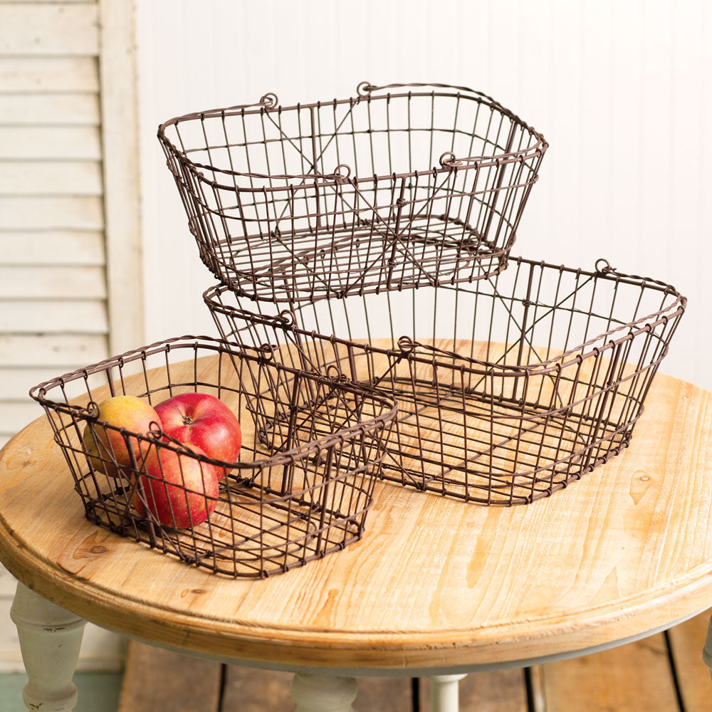 Set of 3 Matilda Wire Baskets - Bombay Mercantile