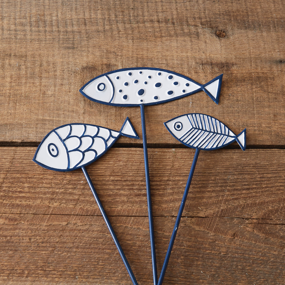 Set of Three Fish Garden Picks - Bombay Mercantile