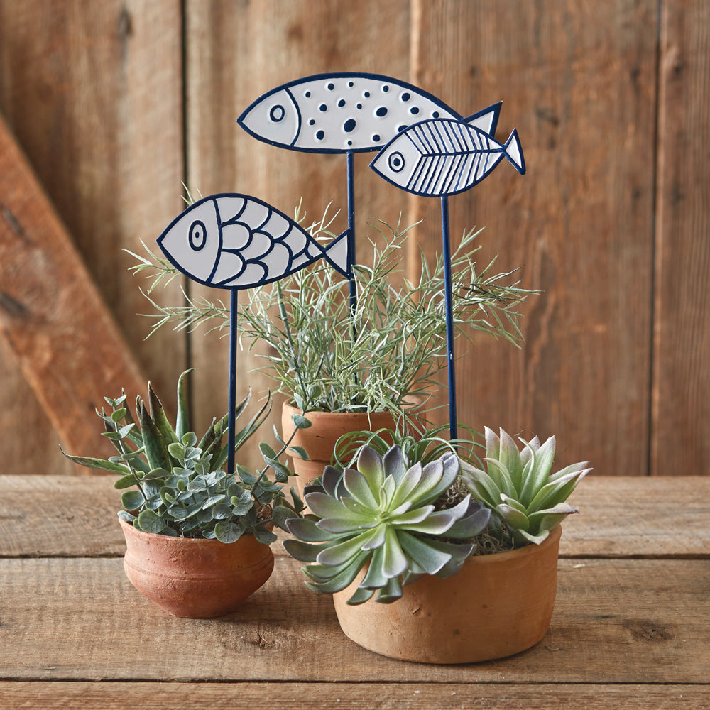 Set of Three Fish Garden Picks - Bombay Mercantile