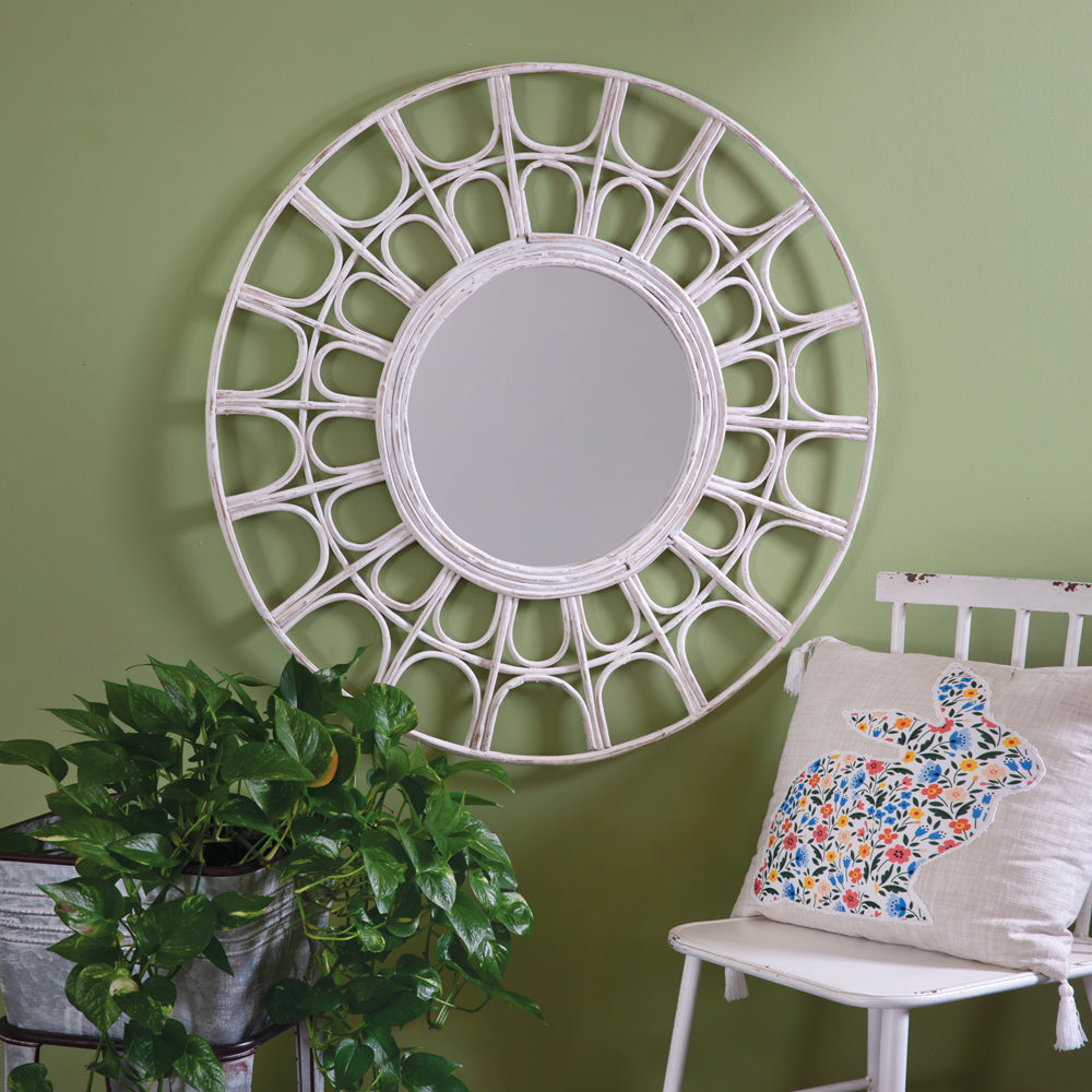Barbados Rattan Mirror - Bombay Mercantile