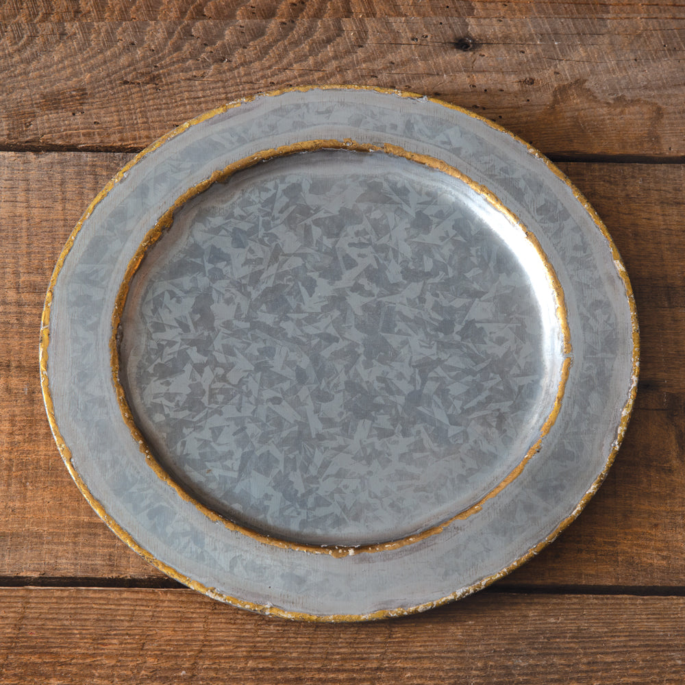 Gold and Galvanized Charger - Bombay Mercantile
