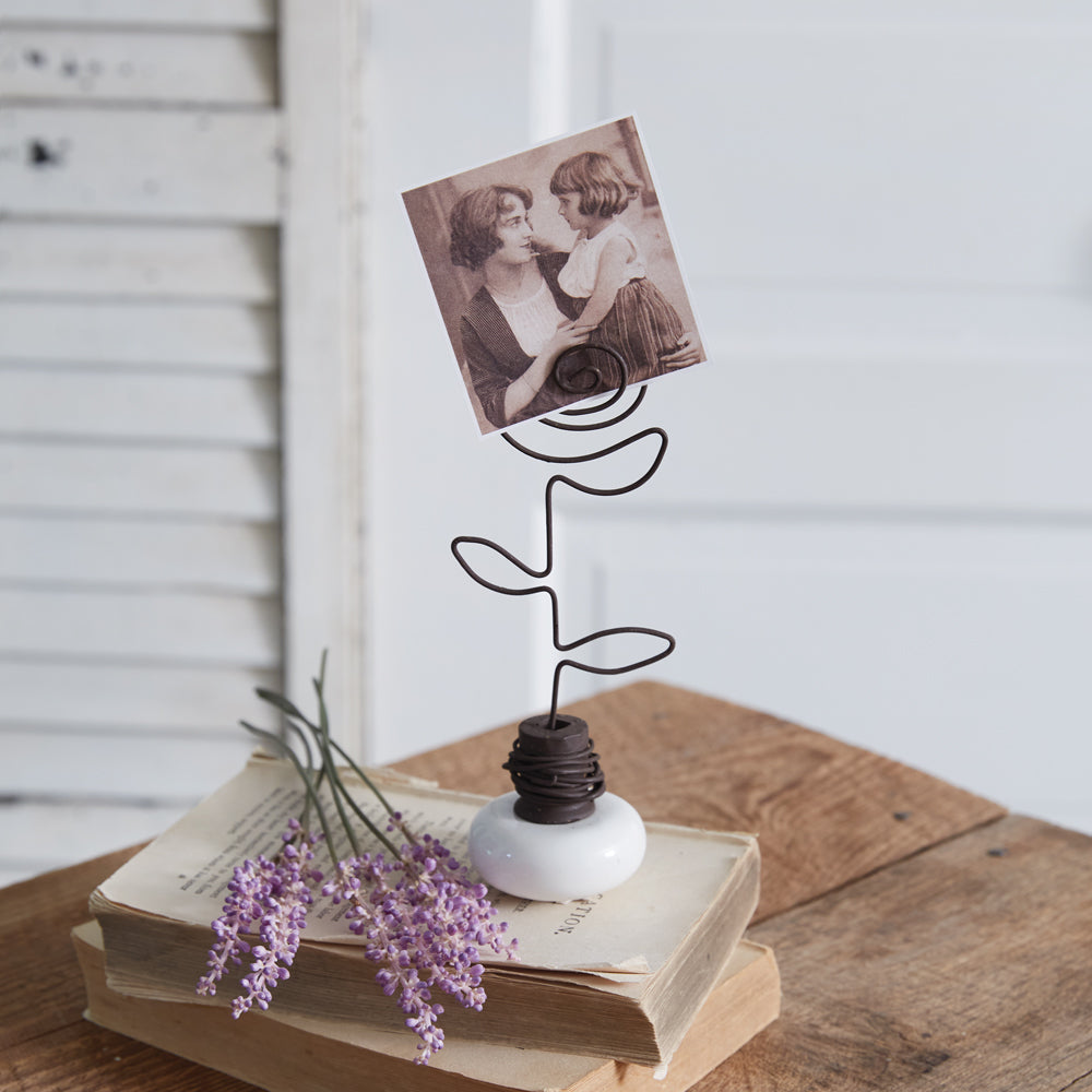 Vintage Doorknob Photo Holder - Rose - Box of 2 - Bombay Mercantile