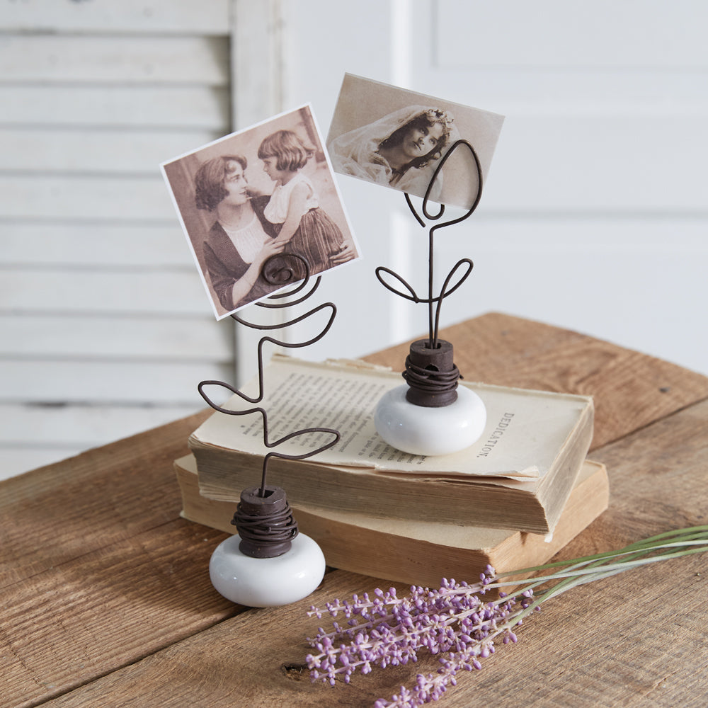 Vintage Doorknob Photo Holder - Tulip - Box of 2 - Bombay Mercantile