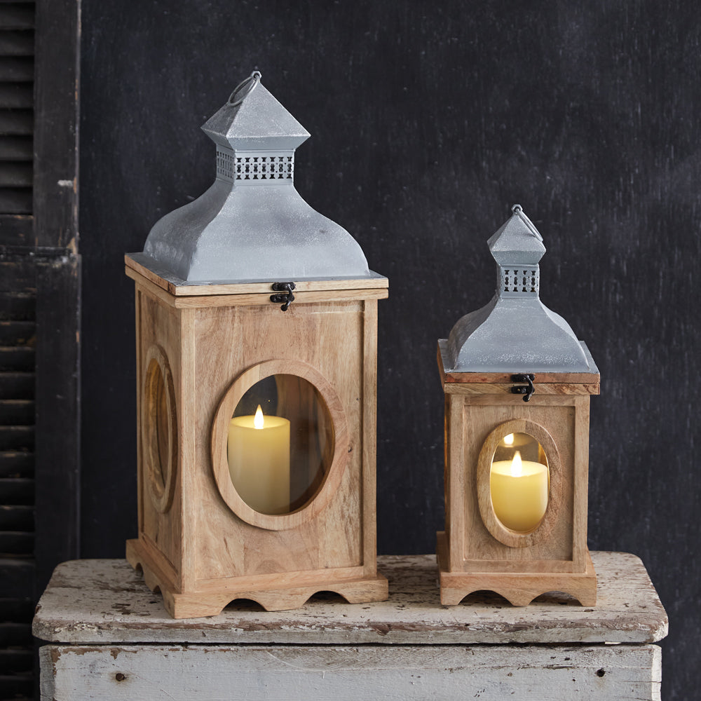 Set of Two Oxeye Lanterns - Bombay Mercantile