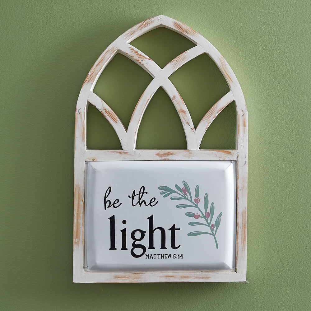 Be The Light Architectural Wall Sign - Bombay Mercantile