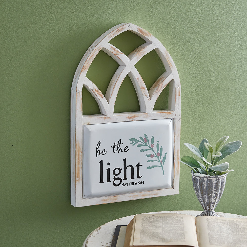 Be The Light Architectural Wall Sign - Bombay Mercantile
