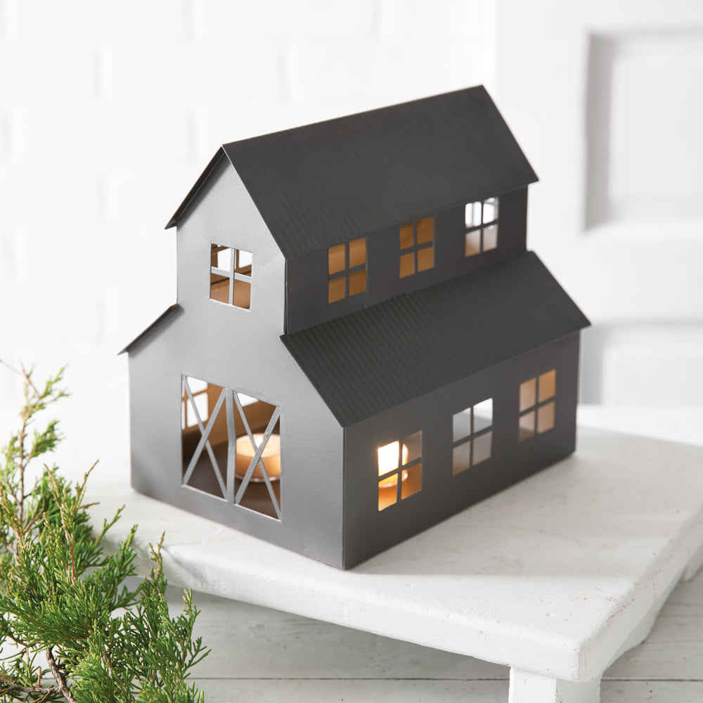 Galvanized Pole Barn Christmas Luminary - Bombay Mercantile