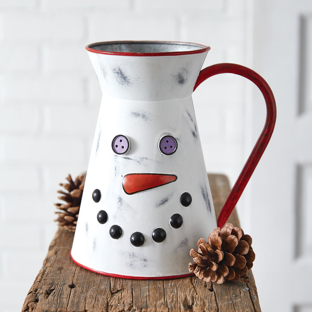Wintry Snowman Pitcher - Bombay Mercantile