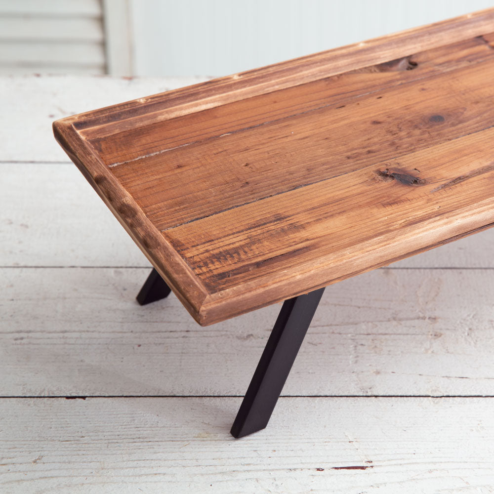 Industrial Raised Wood Tray - Bombay Mercantile