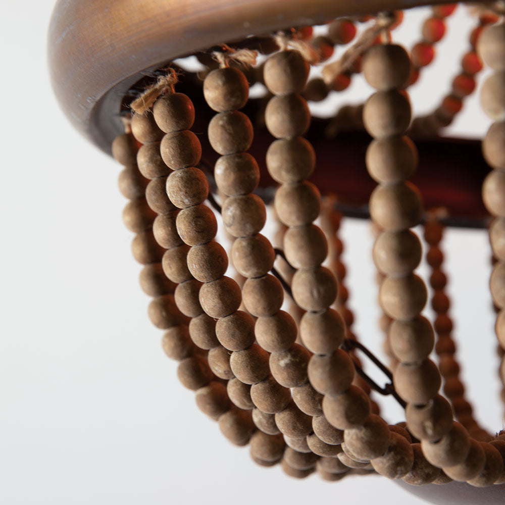 Milos Wood Bead Pendant - Bombay Mercantile