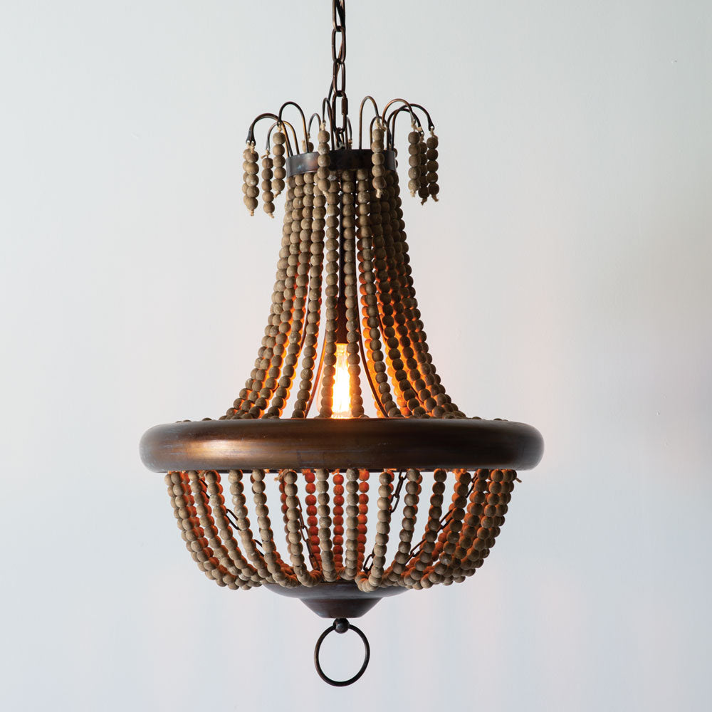 Milos Wood Bead Pendant - Bombay Mercantile