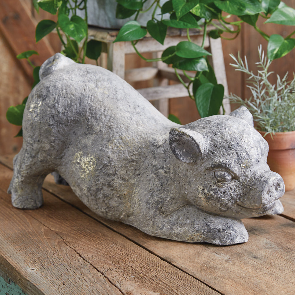 Playful Piglet Garden Statue - Bombay Mercantile