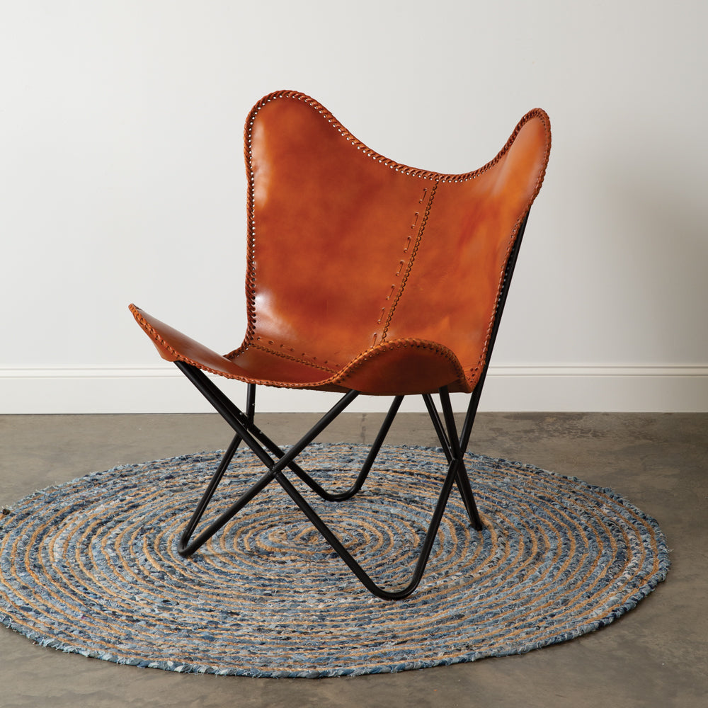 Leather Butterfly Chair - Bombay Mercantile