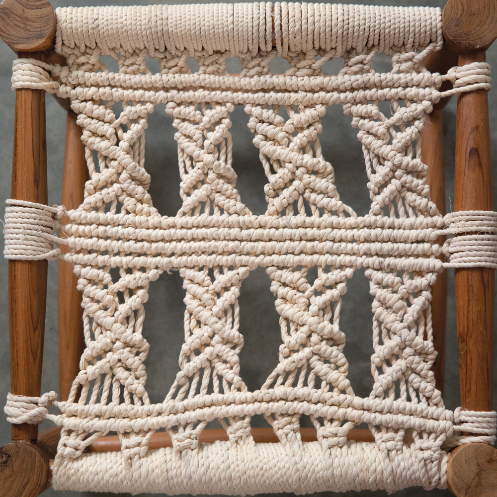Homestead Macrame Footstool - Bombay Mercantile