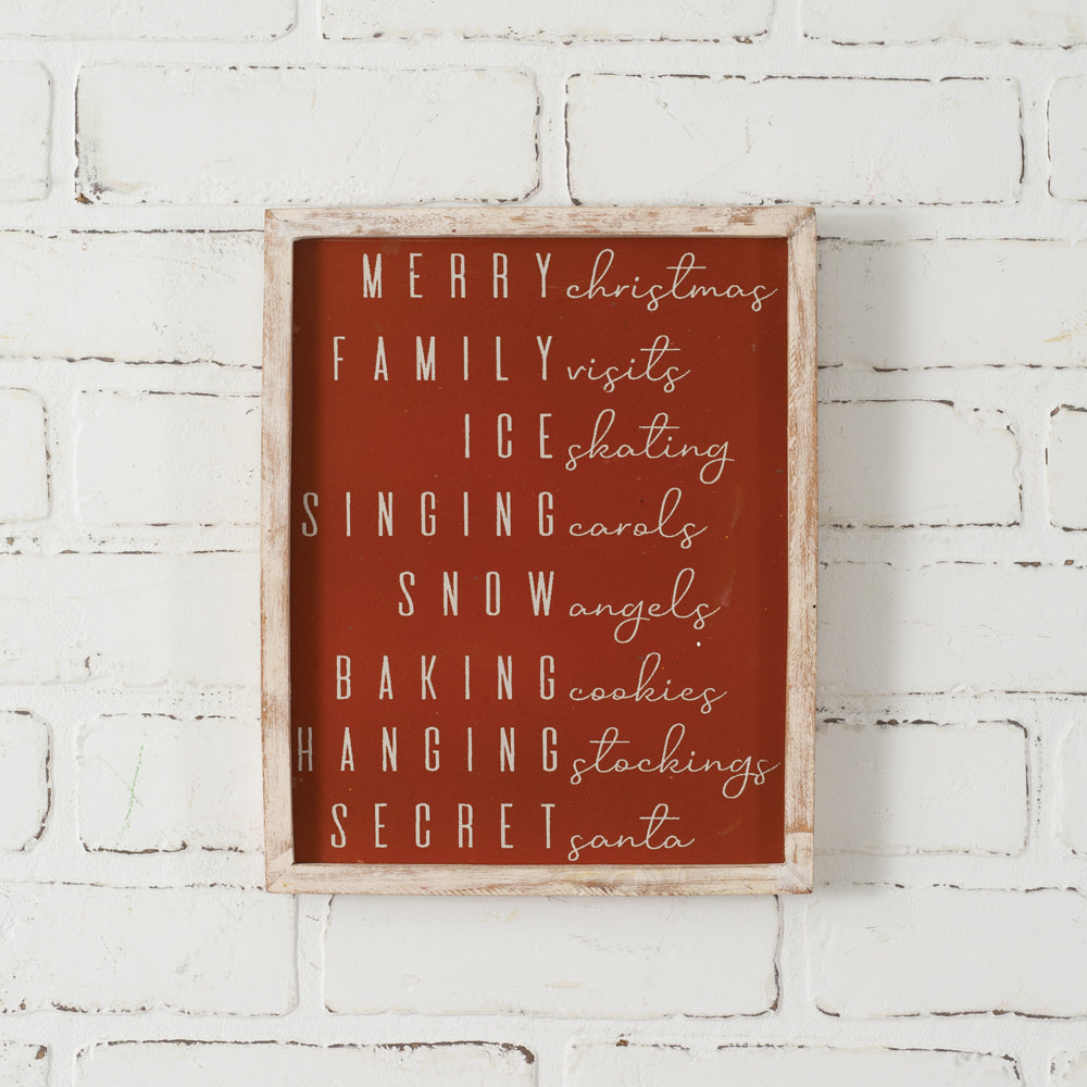 Christmas Words Wall Plaque - Bombay Mercantile