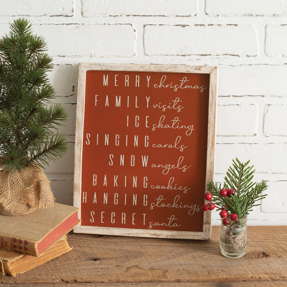 Christmas Words Wall Plaque - Bombay Mercantile