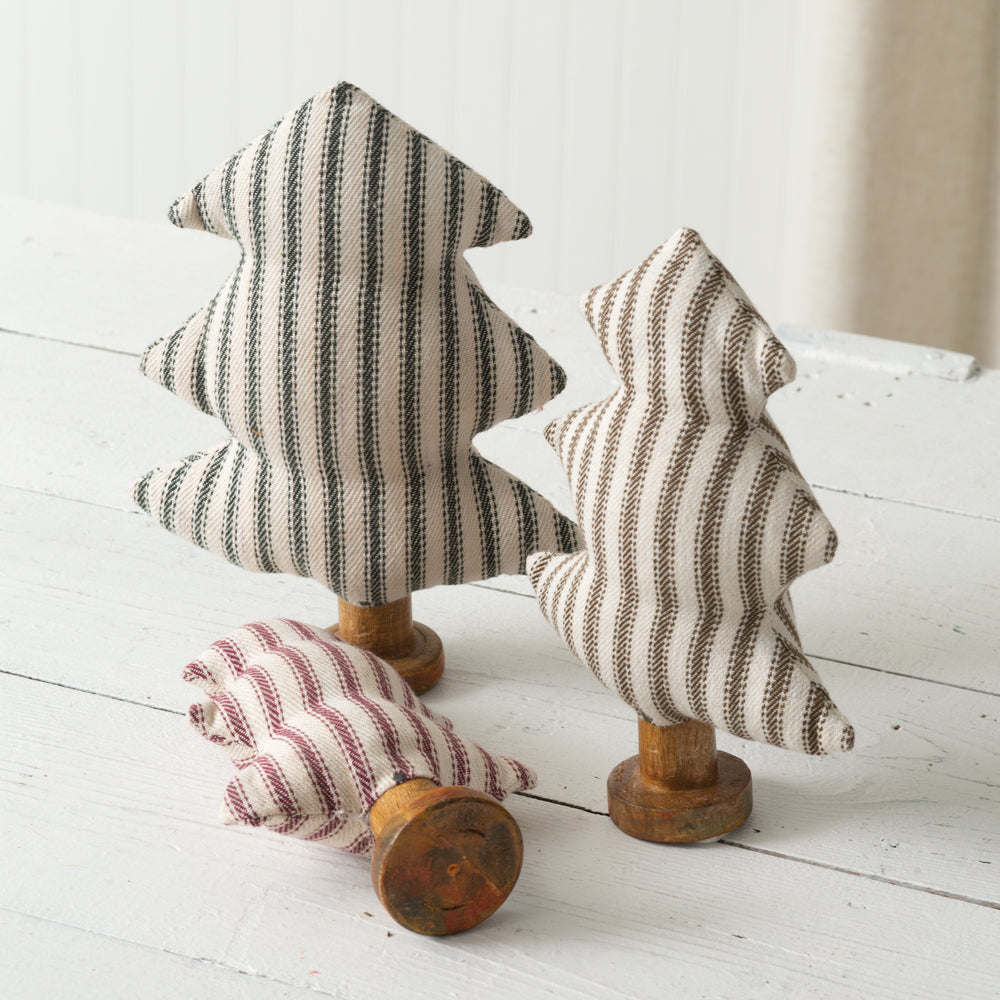 Set of Three Stuffed Christmas Trees - Bombay Mercantile