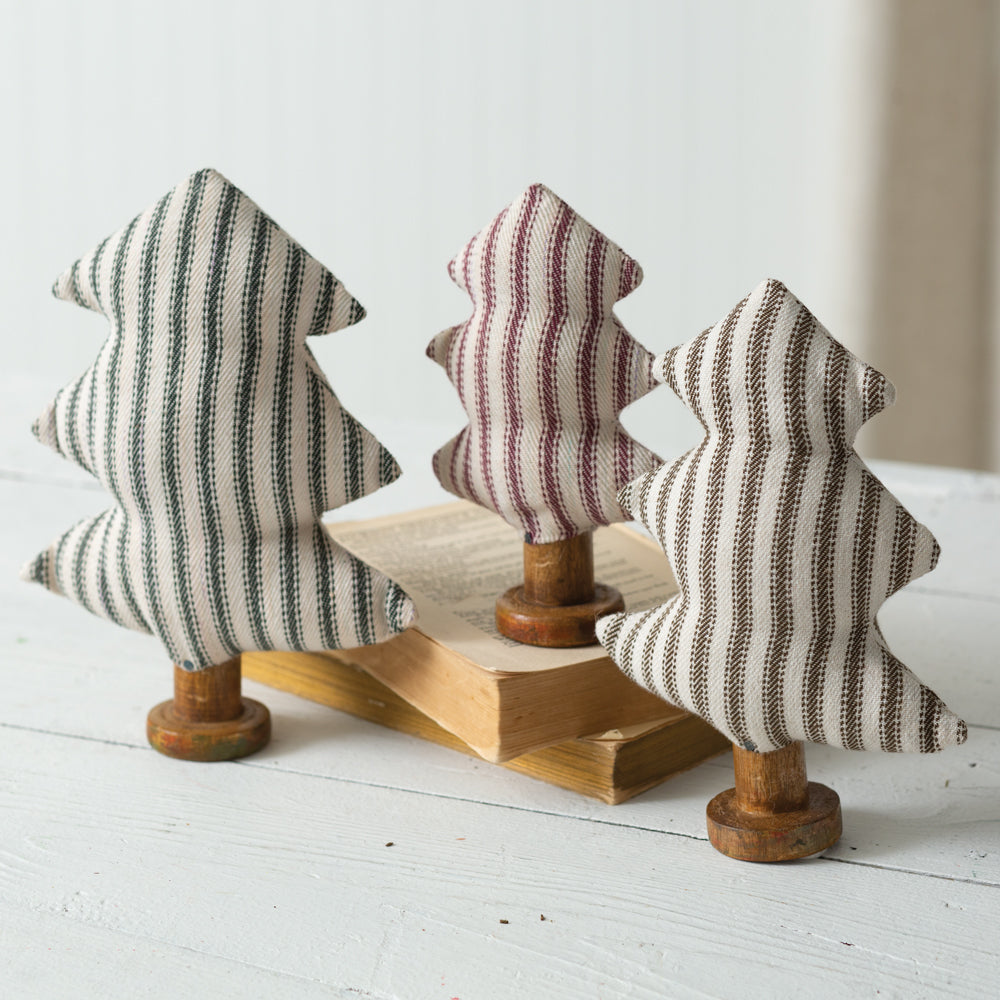 Set of Three Stuffed Christmas Trees - Bombay Mercantile