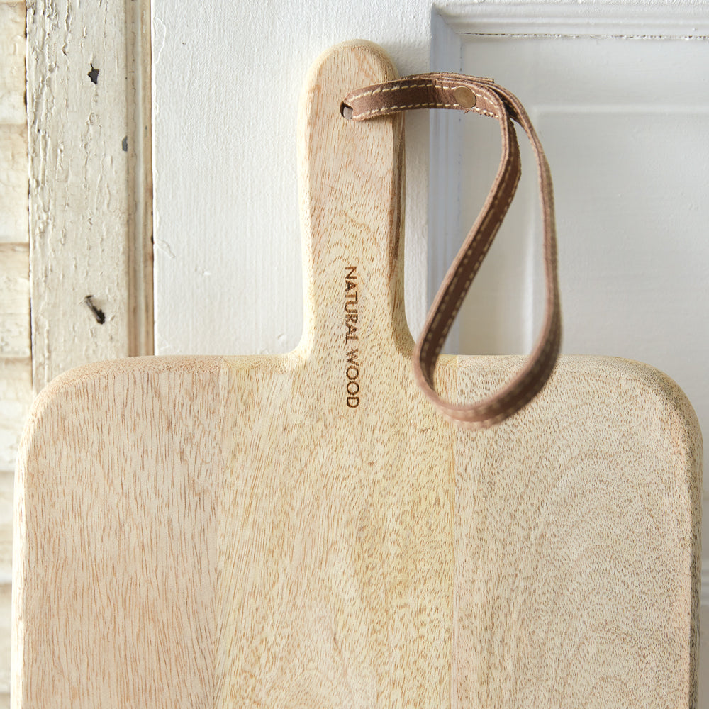 Plank Cutting Board with Leather Strap - Bombay Mercantile