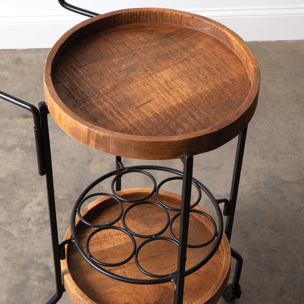 Wood & Iron Mini Bar Cart - Bombay Mercantile