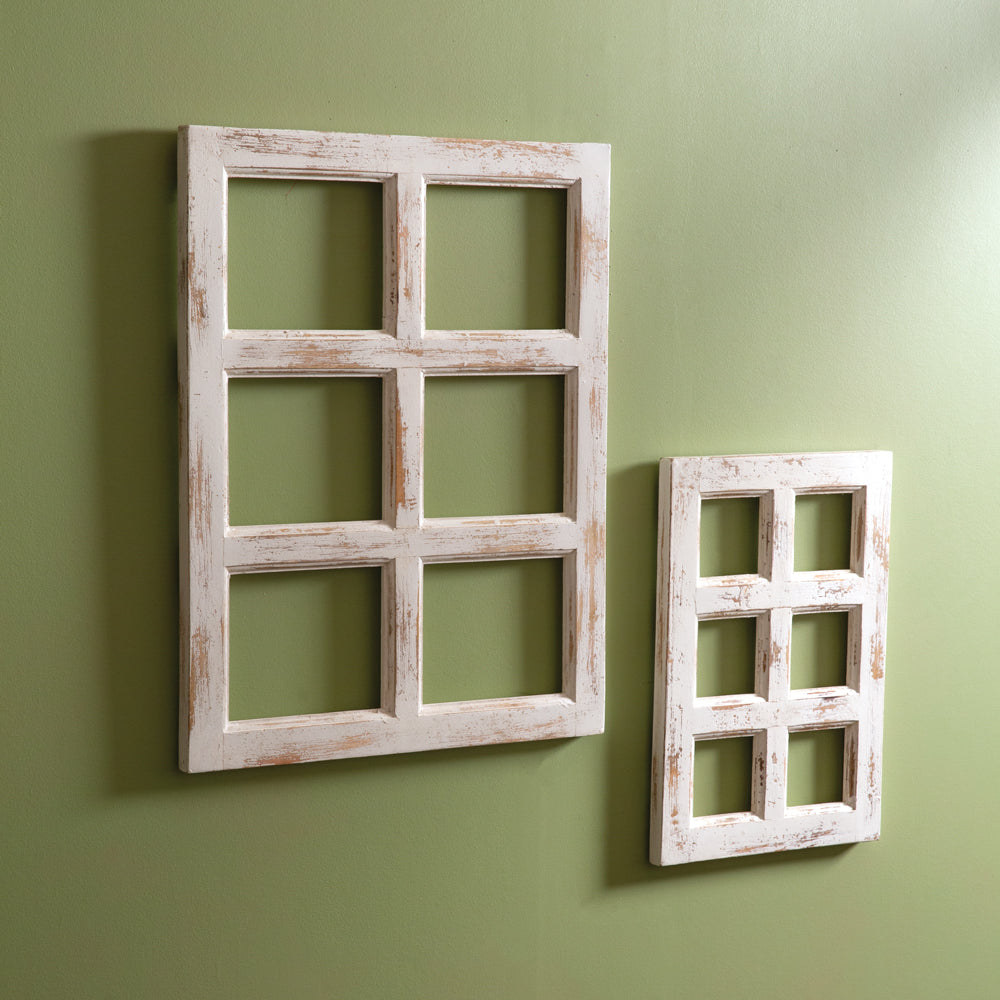 Set of Two Whitewashed Window Frames - Bombay Mercantile
