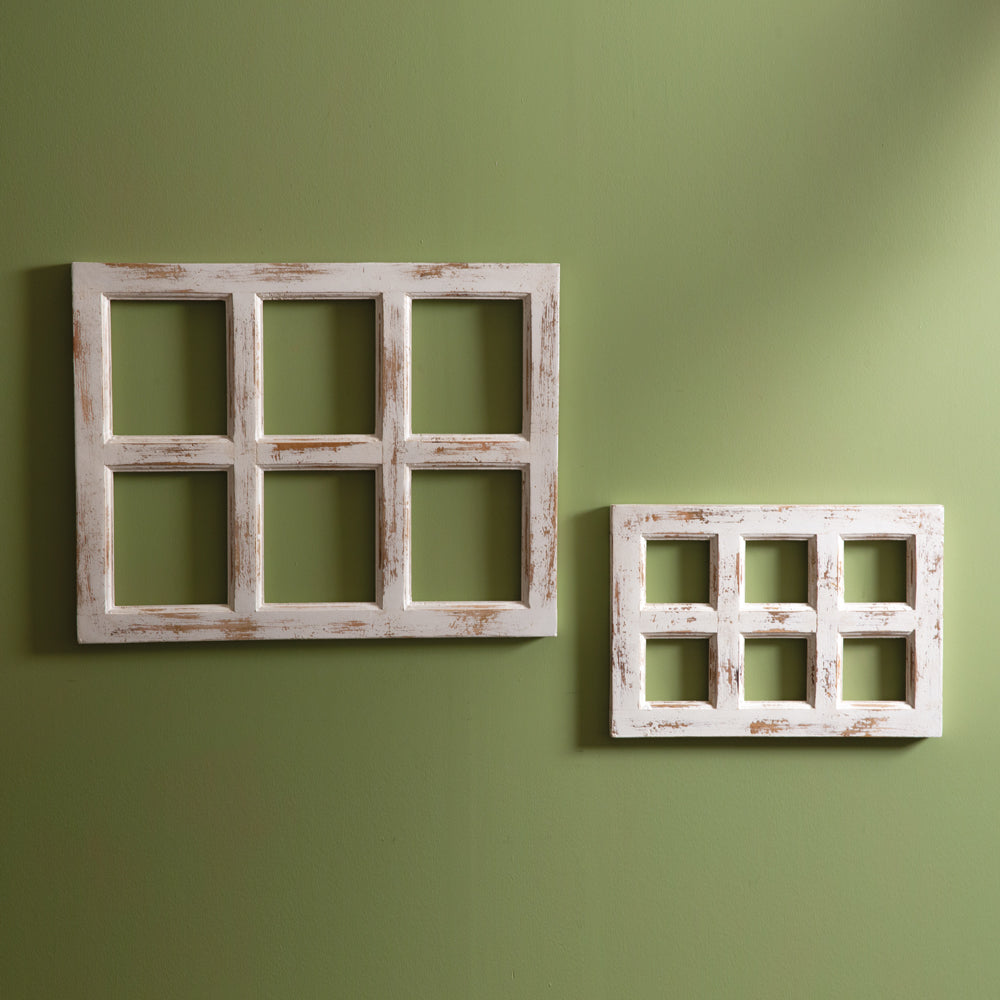 Set of Two Whitewashed Window Frames - Bombay Mercantile
