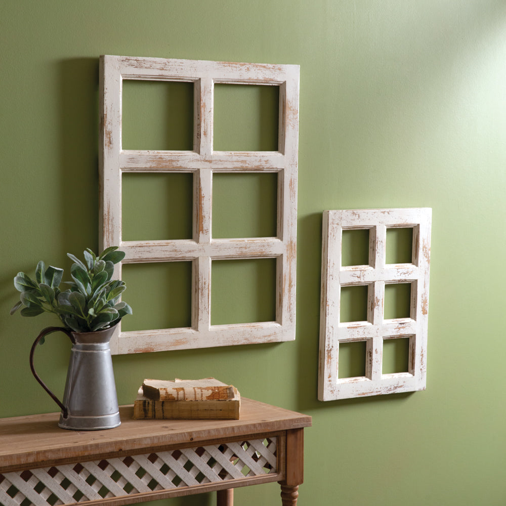 Set of Two Whitewashed Window Frames - Bombay Mercantile