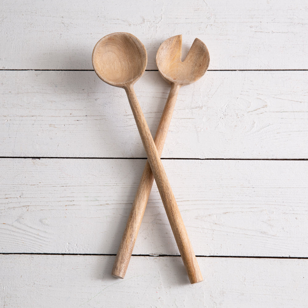 Mango Wood Salad Servers - Bombay Mercantile