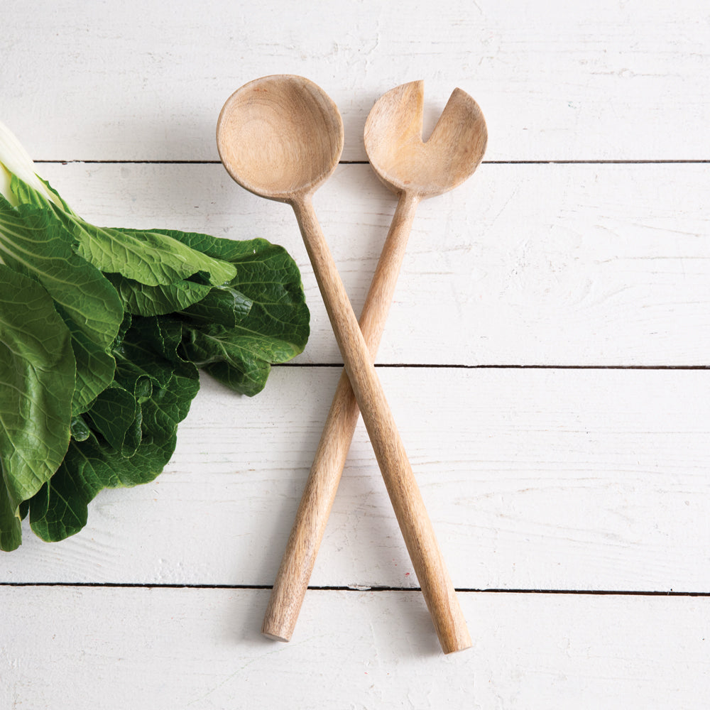 Mango Wood Salad Servers - Bombay Mercantile