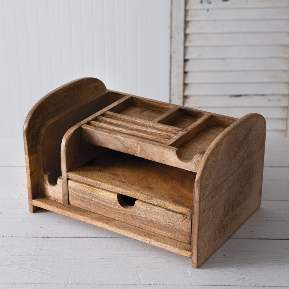 Wood Desk Organizer - Bombay Mercantile